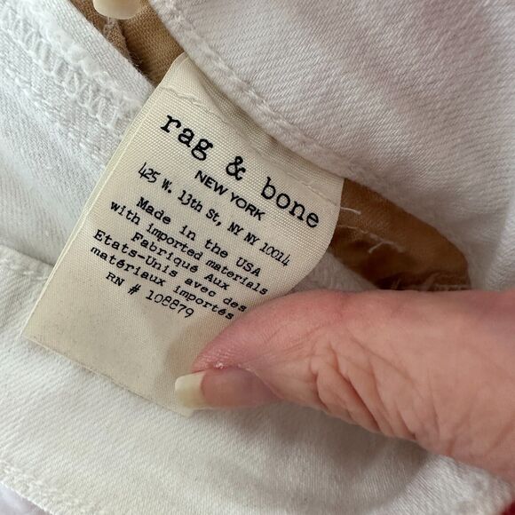 rag & bone White Brigade DRE Distressed Skinny Jean 5 Pocket Stretch Denim 28 - Picture 10 of 13